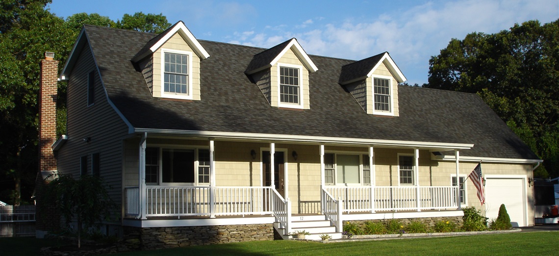 beautiful front porch on Long Island home